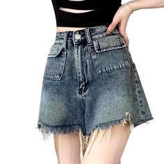 Welcome to the 2023 Summer Collection! Step into a world of aged allure and today's spirited trendy pulse with our Distressed Raw Hem Denim Shorts. Crafted from luxe denim. these rebellious-style. wide-leg shorts boast a high-waisted cut and a zipper & button closure. perfect for showcasing sun-kissed skin and radiant confidence no matter the occasion.Why These Shorts Make the Perfect Summer StatementLook effortlessly cool and rock every summer gathering with an ensemble that perfectly balances Trendy Cutoff Jeans With Built-in Shorts, Trendy Cutoff Denim Skirt With Built-in Shorts, Dark Wash Distressed Cutoff Jean Shorts, Trendy Distressed High-waisted Jean Shorts, Trendy Cutoff Shorts With Pockets, Trendy Mid-rise Denim Blue Jean Shorts, Trendy High-waisted Distressed Jean Shorts, Edgy Medium Wash Jeans For Summer, Edgy Medium Wash Summer Jeans