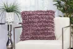 Loose Luscious Shag Purple Mauve Throw Pillow - Adore the Decor Shag Pillows, Lavender Throw Pillows, Purple Throw Pillows, Square Pillow Cover, Colorful Pillows, Decorative Throws, Square Pillow, Earth Tones, Accent Pieces