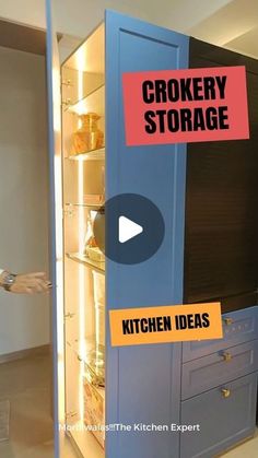 a man standing in front of a refrigerator with the words grocery storage written on it