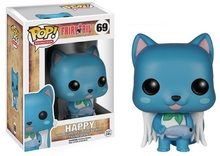 the pop vinyl figure is blue and has a cat on it