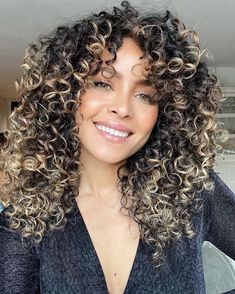 I think we all do. @charonawhite used our Avocado Clump & define cream and our leave in conditioner. 😍 #haircare #curls #curlyhair #hairproducts #beautiful #curlygirls #bouncecurl Black Hair With Blonde Highlights Curly, Curl Balayage, Dark Curly Hair With Highlights, Curly Bob Styles, Curly Hair Cream, Curly Highlights, Curly Hair Color, Highlights Curly