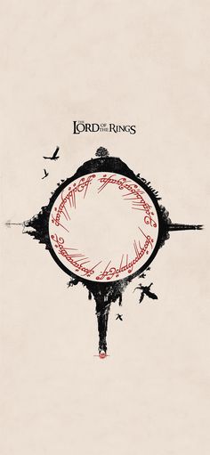 a poster with birds flying around it and the words in red are written across the circle