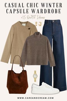 Casual Chic Winter Capsule Wardrobe + 15 Outfit Ideas Winter Outfit Ideas