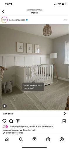 a baby crib is shown in the middle of an instagramtion post from mamasandapars