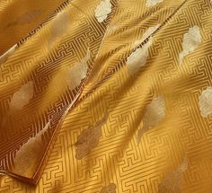 Fabric Fish Pattern, Gold Yellow Color, Fabric Wedding Dress, Wedding Dress Fabric, Fabric Fish, Cloud Pattern, Fish Pattern, Wedding Jacket