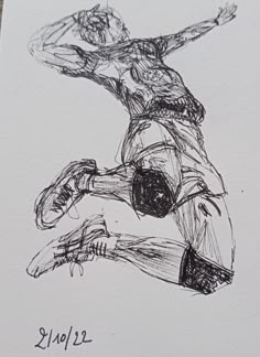 a drawing of a person jumping in the air