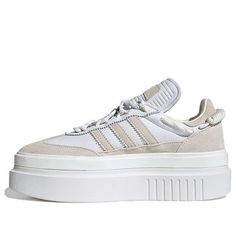 The Ivy Park x Adidas originals Super Sleek 72 'Icy Park' is the perfect sneaker for a fashion-forward Alpine inspired look. With an exaggerated double-stacked midsole and pristine white finish, this sneaker is sure to turn heads. The integrated lacing system and bungee detailing add a touch of luxury, while the platform tooling ensures your style stays ahead of the curve. (SNKR/Skate/Women's/Thick Sole) Adidas Platform Sneakers With Rubber Sole For Streetwear, Adidas Platform Sneakers With Vulcanized Sole For Streetwear, Adidas Platform Sneakers With Boost Midsole For Streetwear, Adidas Sporty Platform Sneakers With Translucent Outsole, Adidas High-top Platform Sneakers With Logo, Adidas Sporty Platform Sneakers For Streetwear, Adidas Sporty Platform Sneakers With Rubber Sole, Sporty Adidas Platform Sneakers For Streetwear, Adidas High-top Platform Sneakers