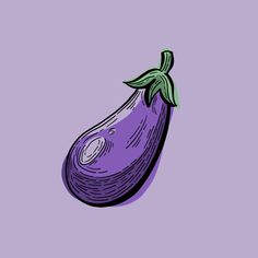 an eggplant on a purple background