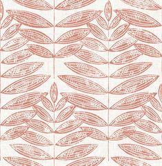 Akira Leaf Wallpaper Wallpaper A-Street Prints Double Roll Coral Block Print Wallpaper, Coral Wallpaper, A Street Prints, Beige Wallpaper, Decor Pillows, Pip Studio, Botanical Wallpaper, Paper Wallpaper, Leaf Wallpaper