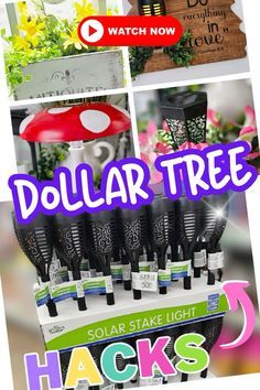 collage of dollar tree hacks