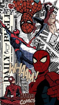 the amazing spider - man and other comic characters are depicted in this poster from the comics