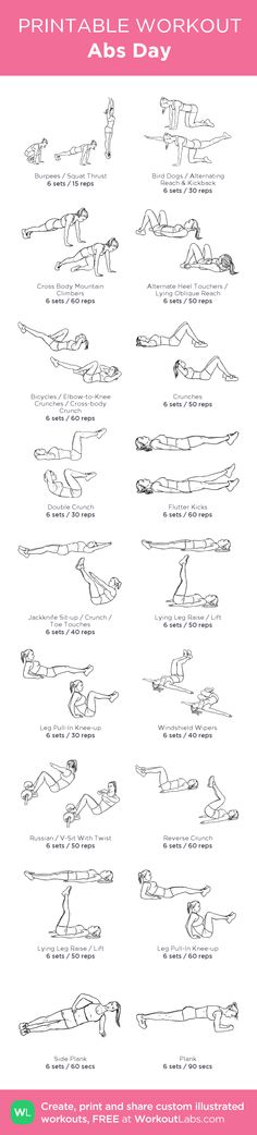 the printable workout poster shows how to do an exercise with your hands and feet