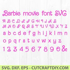 barbie movie font and numbers svg cut file