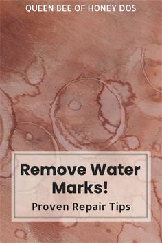 a sign that says remove water marks proven repair tips