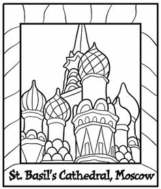 st basil's cathedral, moscow coloring page with the text saint basil's cathedral moscow