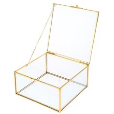 PRICES MAY VARY. Vintage Design: This square glass jewellery box featuring gorgeous gold edges, a hinged lid can store your trinkets and treasures beautifully. Specification: The size is 6.3x6.3x3.15 in / 16x16x8 cm. Handcrafted stained glass keepsake box made with lead free solder to protect you and the environment. Multipurpose: Suitable for jewellery, trinkets or flowers in for coffee table centerpiece, decorating dresser, display jewelry, serving in the party, wedding centerpieces. Preferred Keepsake Display, Home Decor Display, Jewelry Display Organizer, Ornate Ring, Coffee Table Centerpieces, Glass Jewelry Box, Glass Box, Dresser Decor, Glass Boxes