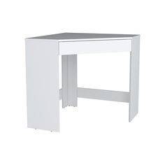 a white desk with one drawer open