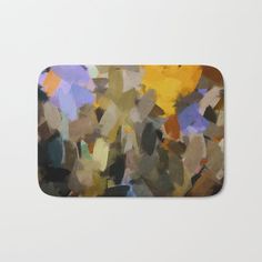 an abstract painting with many colors and shapes