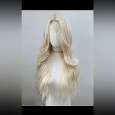 Brand New 26 Inch Wavy Blonde Frontal Lace Wig Super Soft It’s High Quality Synthetic Fiber Hair Heat Resistant Blonde Frontal, Hairstyle References, Blonde Wavy Wig, Frontal Lace Wig, Blonde Braids, Blue Earth, Wig Color, Wavy Wig, Halloween 2024