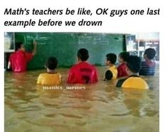 some kids are sitting in the water with their teacher