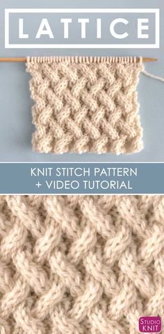 the knitting stitch pattern is shown in two different colors