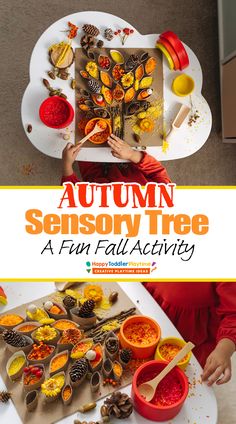 the autumn season tree is an easy and fun activity for toddlers to learn how to make