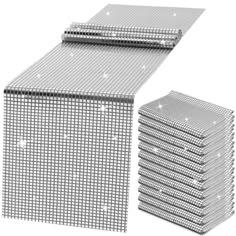 several stacks of metal mesh with stars on the top and bottom, all stacked up