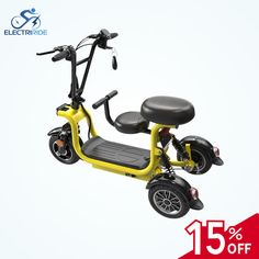 an electric scooter is on sale for 15 % off