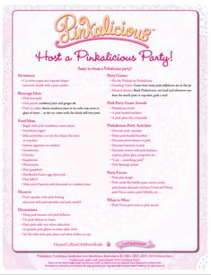 a pink poster with the words,'how to have a fabulous party '