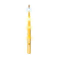 a yellow light up baseball bat on a white background