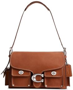 COACH Cargo Turnlock Soft Tabby Leather Shoulder Bag - Macy's Coach Turnlock Shoulder Bag, Coach Tabby, Wishlist 2024, Brown Accessories, Pretty Bags, Christmas 2024, Goodie Bags, Coach Handbags