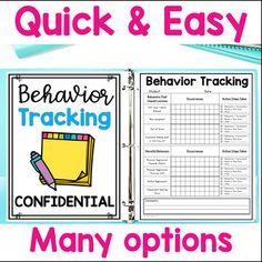 the behavior tracking guide for students to use