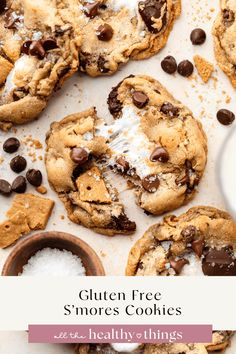 gluten free s'mores cookies with chocolate chips and sprinkles