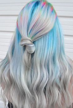 Colored Roots, 12 Braids, Colored Hair Roots, Colored Hairstyles, Hair Play, Cotton Candy Hair, Hair Colouring