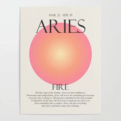 an advertisement for ariels fire on a white background with pink and orange circles in the center