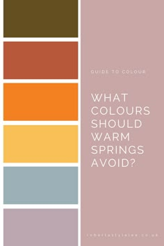 Wearing the 'right' colours can make you look healthier and younger without makeup. While the wrong colours can make you look dull and washed out. Yikes. Learn what colours Warm Springs should wear - and which ones to avoid #truespring #springcolorpalette #colourpalette Winter Spring Summer Fall Color Palette, Bright Spring Fall Wardrobe, Warm Spring Color Palette Clothes, Warm Spring Color Palette Outfits Style, Warm True Spring Color Palette, True Warm Color Palette, Golden Spring Color Palette, True Spring Fall Outfits, Warm Spring Fall Outfits