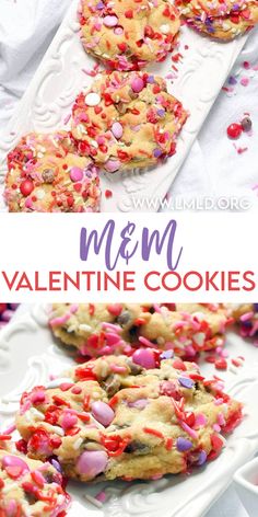 valentine cookies with sprinkles on top and in the middle