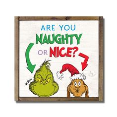 Add a Grinchy touch to your home this holiday season with this festive, officially licensed Dr. Seuss' The Grinch framed wood plaque. Designed and printed in the United States on quality materials, this is an item you’re sure to love. Our Dr. Seuss framed wood plaque wall art accentuates the look of your interior décor, looking equally stunning in a collage or on its own as a focal point on the wall or sitting on an end table.13.5x13.5x1.5Printed on white-coated poplarFade-resistant UV inks for Grinch Signs, Grinch Sign, Grinch Decorations, Natural Stain Wood, Gingerbread Christmas Tree, Halloween Frames, Typography Artwork, Mirror Sign, Creative Products