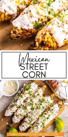 mexican street corn on a wooden cutting board