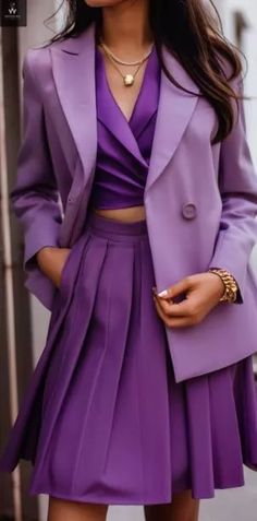 Purple Skirt Suit for Women | eBay Royal Purple Outfit, Skirt Suit Business, Business Suit Women, Suit For A Wedding, Skirt Suit For Women, Women Tuxedo, Women Skirt Suit, Purple Fashion Casual, Double Breasted Dress