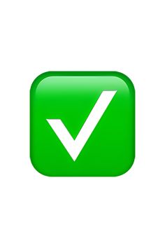 a green square button with a white check mark on the bottom right corner and an arrow in the middle