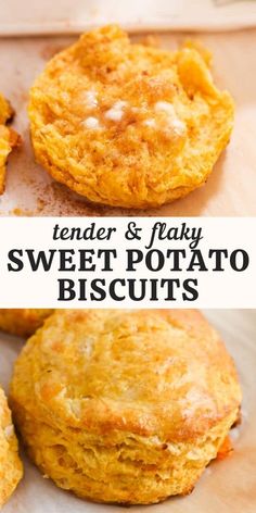 tender and flaky sweet potato biscuits are the perfect side dish for any meal