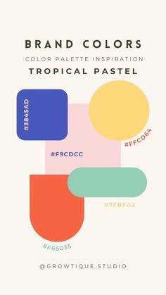 the brand colors for tropical pastel