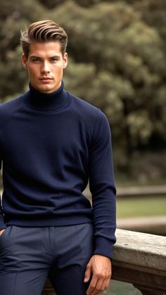 Discover timeless and sophisticated Office Old Money Fashion For Men. Get inspired by 20+ influencer-approved looks to elevate your style in 2024. Navy Blue Old Money Outfit Men, Roll Neck Jumper Outfit Men, Roll Neck Jumper Outfit, Quarter Zip Outfit, Upcycled Cashmere, Men Minimalist Fashion, Chick Outfit