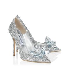 Cinderella Movie, Hak Tinggi, Designer Wedding Shoes, Dr Shoes, Wedding Pumps, Silver High Heels, Cinderella Shoes, Jimmy Choo Heels, Rhinestone Shoes