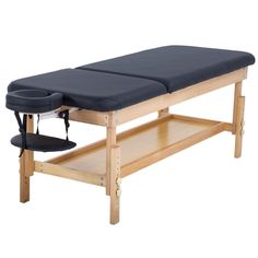 The stationary massage table is the most fully featured and economical massage table package available anywhere. This stationary massage table is ideal for professional therapists, Therapy students, and home users alike. The massage table made of heavy duty iron frame and precision-crafted with hardwoods and features 2.5" high-density luxury padding to ensure a more comfortable massage experience. Table Stationary, Spa Table, Spa Bed, Portable Spa, Massage Equipment, Bed Black, Massage Bed, Massage Tables, Professional Massage