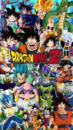 dragon ball z movie poster with all the characters and their names in front of them