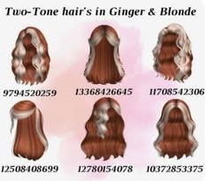 Two Toned Hair Berry Ave Codes, Two Toned Hair Berry Ave, Ginger And Blonde Hair Codes, Bloxburg Two Toned Hair Codes, Two Toned Hair Roblox Code, Berry Ave Two Toned Hair Codes, Berry Avenue Two Tone Hair Codes, Roblox Hair Codes Ginger, Roblox Two Tone Hair Codes