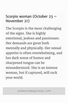 the zodiac sign for scorpio woman