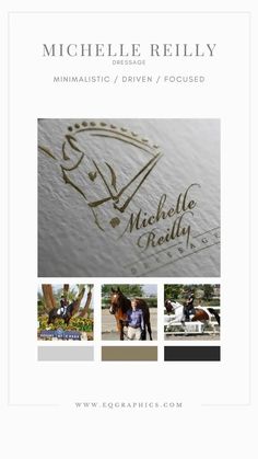 the front cover of michael riley's website, which features images of horses and their names